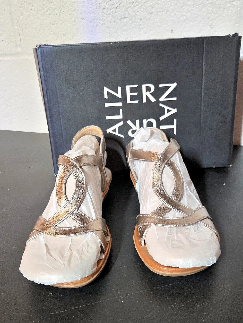 Natrulizer Solo Silver Strappy Sandals US 9.5 M NWT